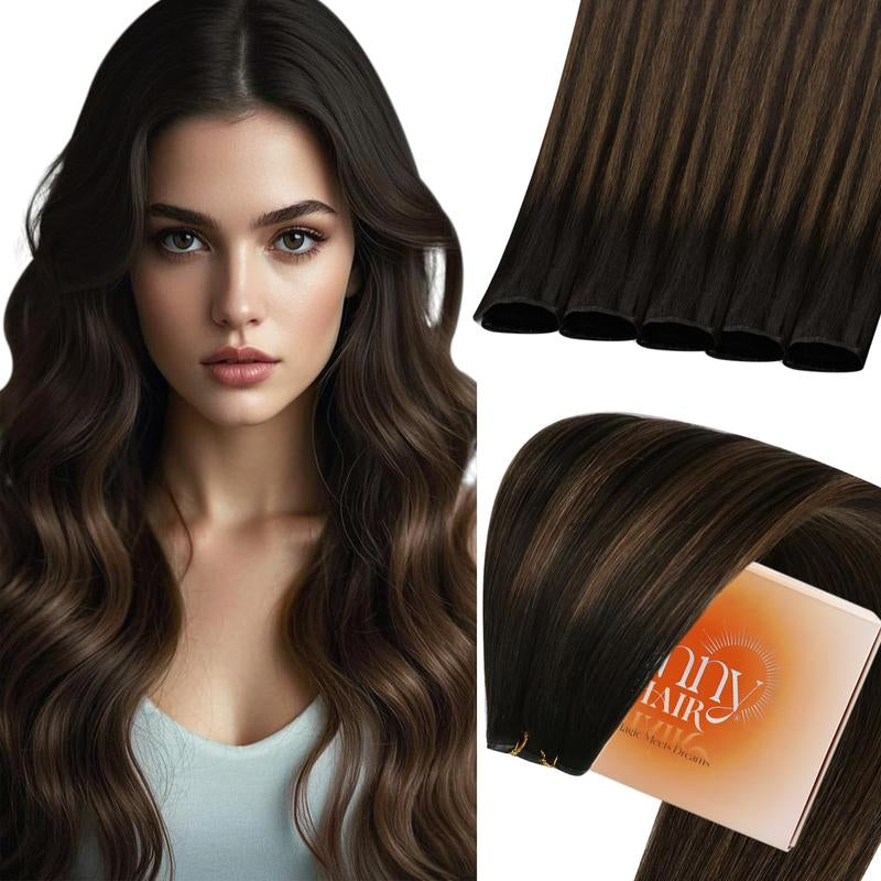 Sunny Hair Genius Weft Hair Extensions Human Hair Sew in Extensions for Women Invisible Sew in Hair Extensions