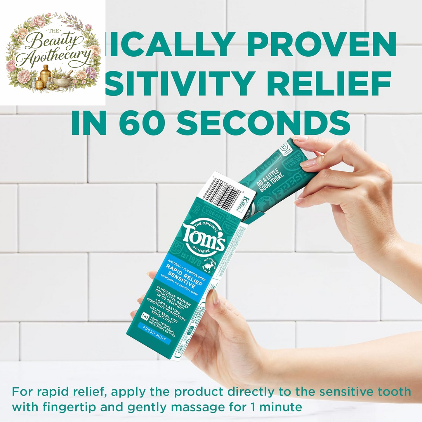 Fluoride-Free Rapid Relief Sensitive Toothpaste, Fresh Mint, 4 Oz. 3-Pack (Packaging May Vary)