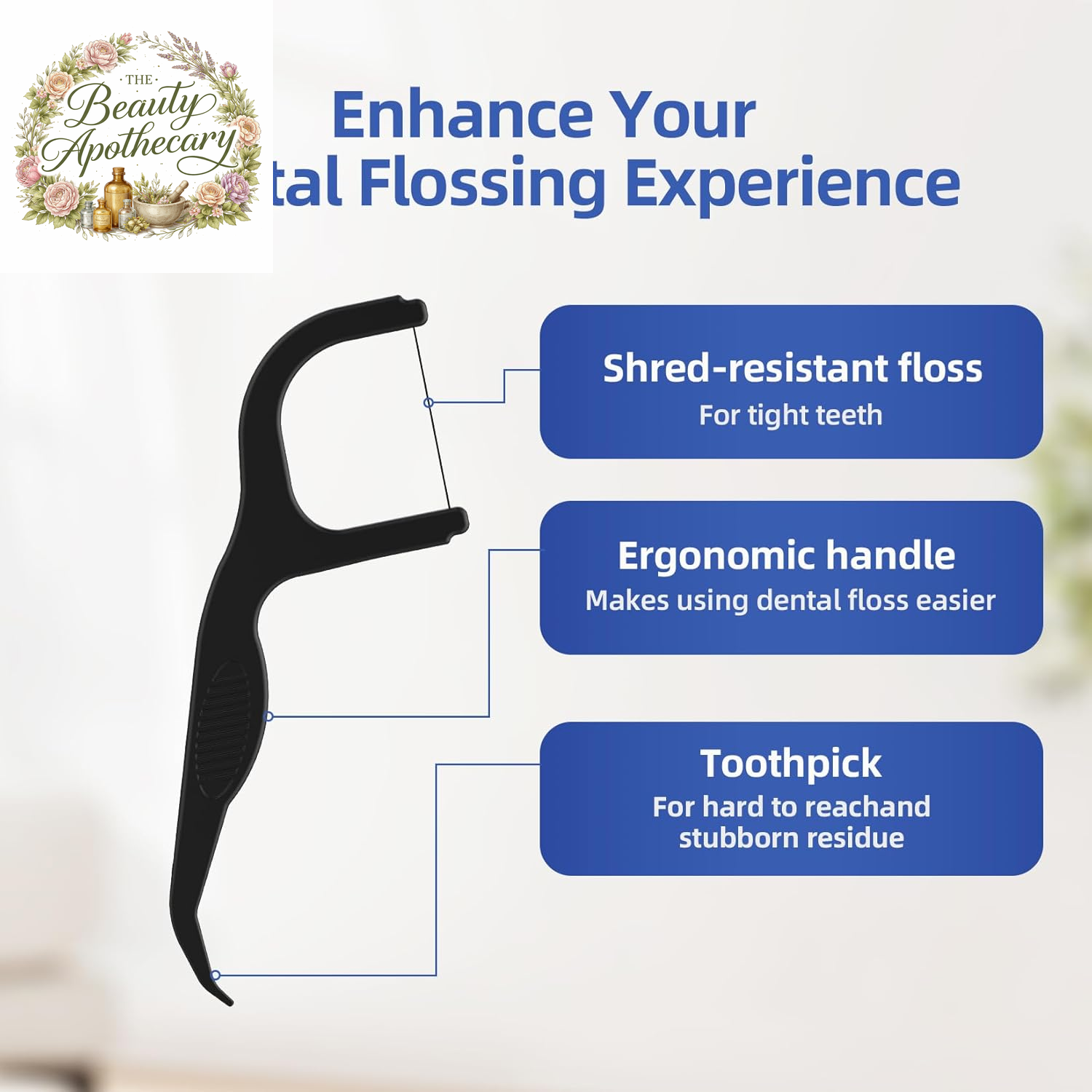 Natural Dental Floss Picks High Toughness Charcoal Toothpicks Sticks-Vegan,Eco-Friendly Sustainable Flossers for Teeth Cleaning (200 Count)