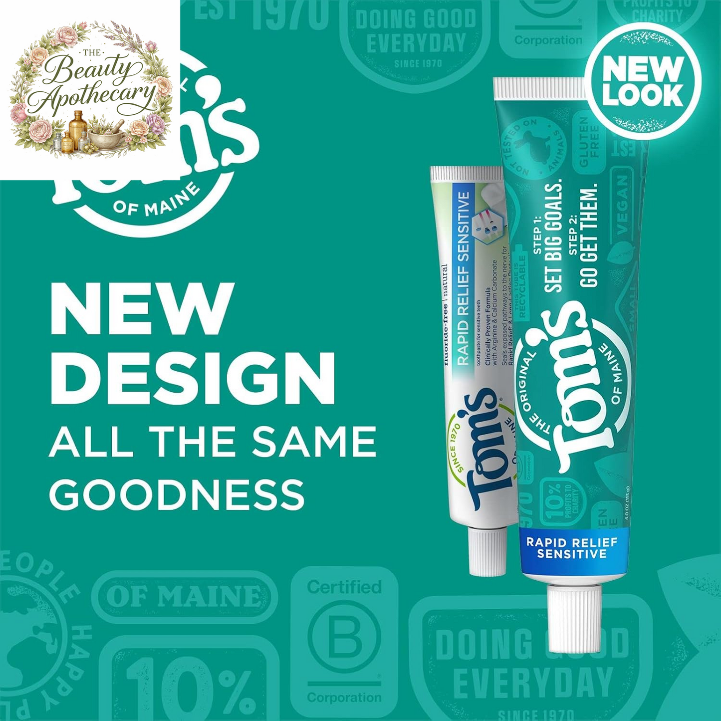 Fluoride-Free Rapid Relief Sensitive Toothpaste, Fresh Mint, 4 Oz. 3-Pack (Packaging May Vary)